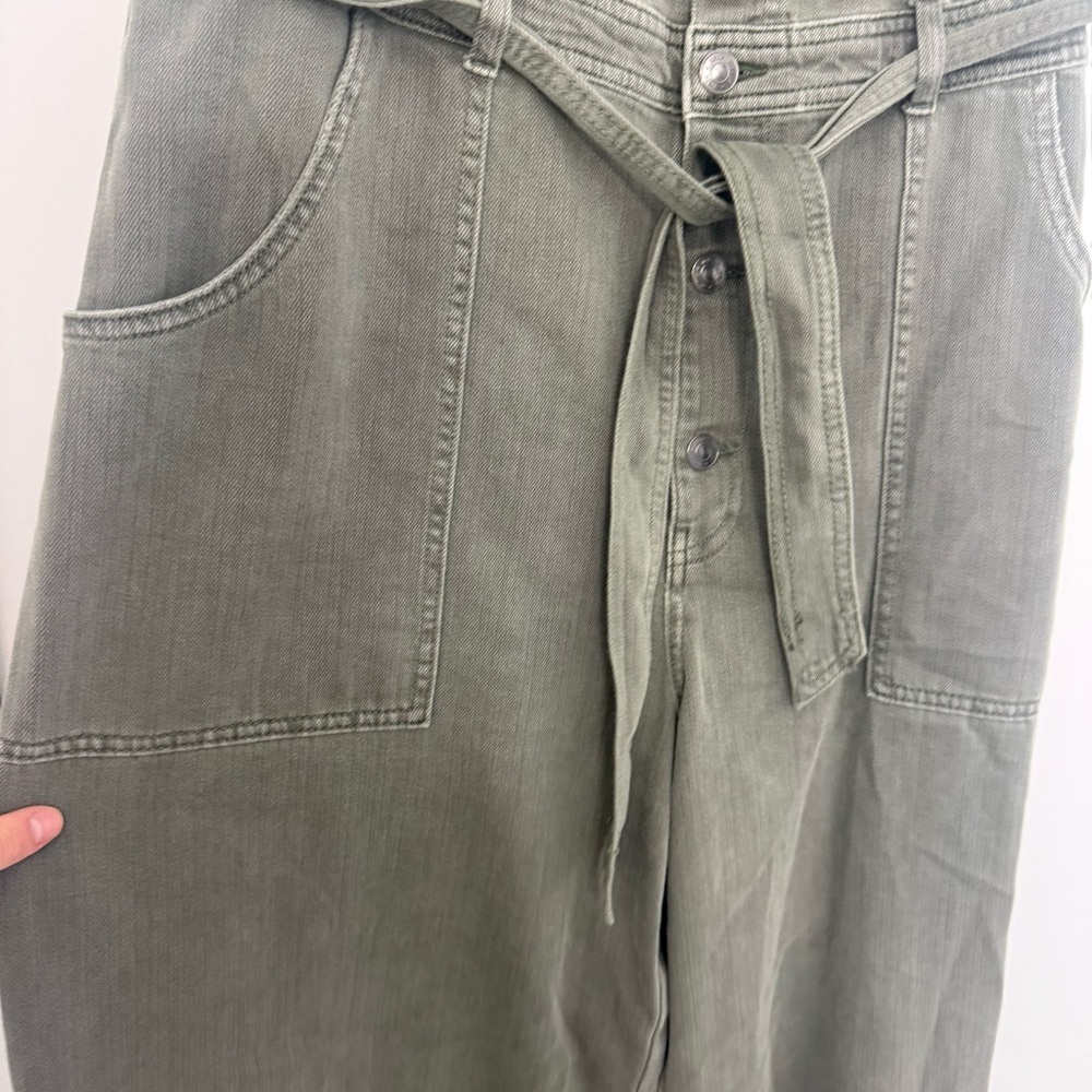Aerie Skater Pant Overalls in Olive Fun Sz XL Comfy Baggy Boho Farmcore Cowboy - Picture 6 of 15